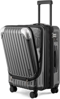 LEVEL8 Grace Carry on Luggage, 20 Inch Expandable Hard Shell Suitcase with Wheels, Abs+Pc Harshell Spinner Luggages with Tsa Lock, Travel Bag for Women Men, Grey
