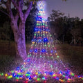 Christmas Decoration Lights, Outdoor Christmas String Lights 320 LED 11.5 Ft Waterfall Tree Light with Big Star Topper 8 Light Modes for Xmas New Year Holiday Garden Yard Indoor Outdoor Decor