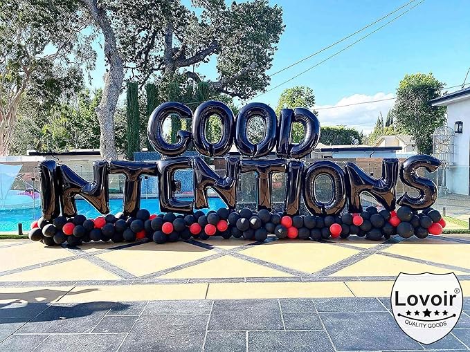 Lovoir 40 Inch Large Black Letter U Balloons Big Size Jumbo Mylar Foil Helium Balloon for Birthday Party Celebration Decorations Alphabet Black U