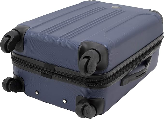 Travelers Club Chicago Hardside Expandable Spinner Luggage, Navy Blue, 3 Piece Set