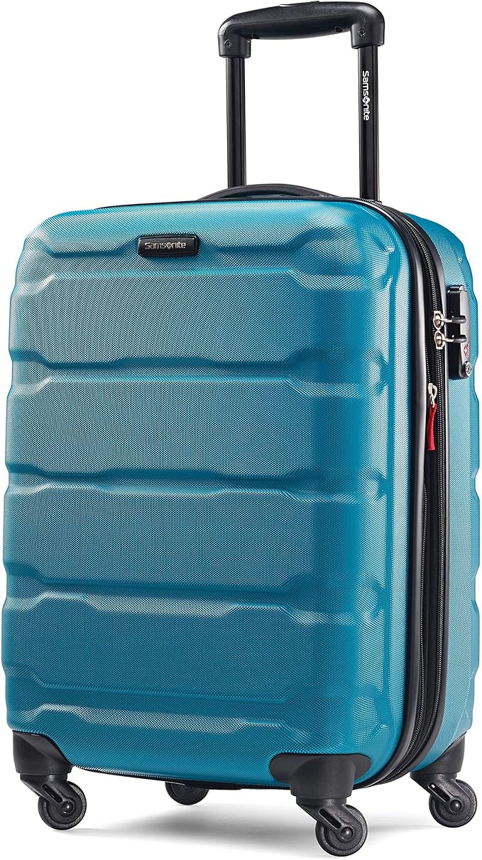 Samsonite Omni PC Hardside Expandable Luggage with Spinner Wheels, Caribbean Blue, Carry-On 20-Inch