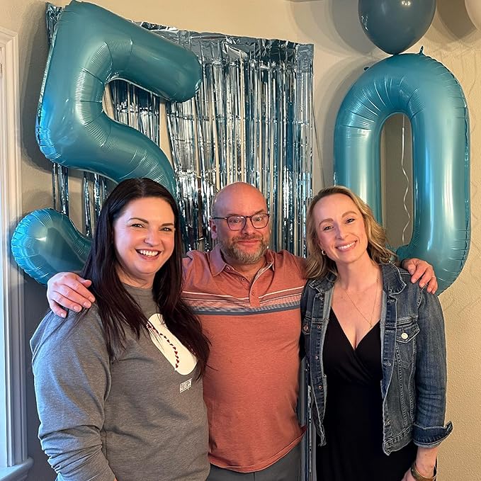 Pearlescent Blue Number 4 Balloon 40 Inch, 4 Balloon Number, 4th Birthday Decorations, Pearlescent Blue Party Supplies for Boys Girls