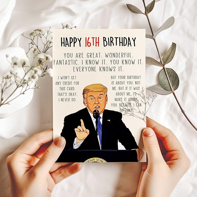Funny 16th Birthday Card for Boy Girl, Sweet 16th Birthday Decorations for Boys Girls, Humorous Birthday Gifts Card for 16 Year Old Son Daughter,Best 16th Bday Gift Ideas