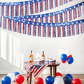 4th of July Decorations 2 Packs 39 Feet Metallic Banner Foil Fringe Garland, Red White and Blue Tinsel Streamers Hanging Backdrop American Flag Star for Parade Floats Memorial Day Patriotic Party