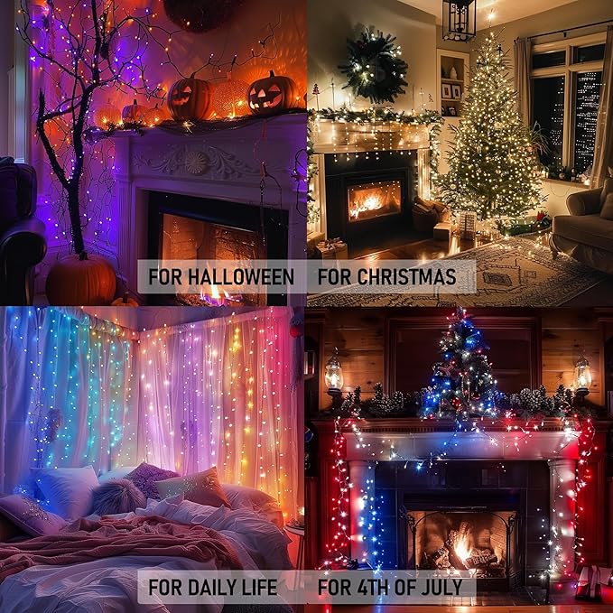 Dazzle Bright Color Changing Christmas Lights, 33ft 100 LED RGB String Lights with Remote & Timer, USB Powered Fairy Lights for Indoor Outdoor Xmas Tree Party Wedding Halloween Decorations