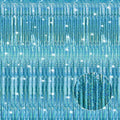 2 Pack Laser Blue Foil Fringe Curtains Streamers Party Decorations 3.3 x 8.2 ft, Blue Tinsel Curtain Fringe Backdrop for Parties, Door Fringe Birthday Streamers, Photo Booth Backdrops, Party Decor