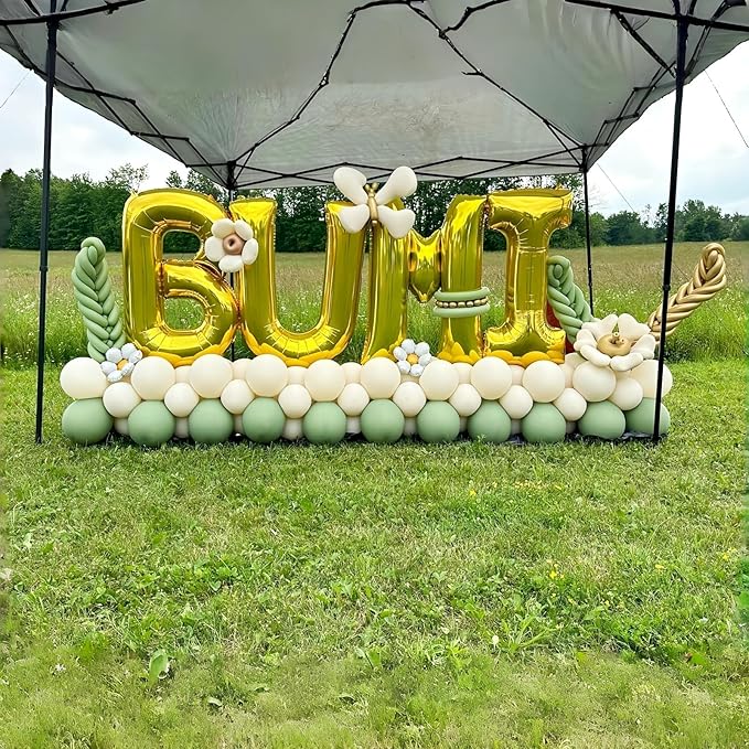 Giant C Alphabet Name Balloon, Gold Self Inflating Custom Letter Balloons Birthday Decor, 40 Inch Helium Mylar Foil Word Balloons Letters for Girls Men Anniversary Party Graduation Decoration Supplies