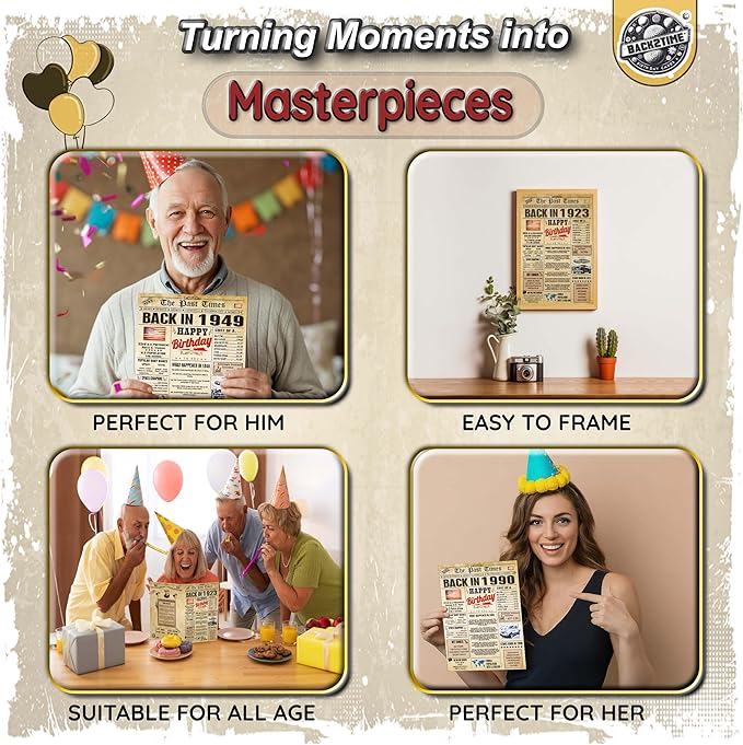 60th Birthday Card for Women Men - Back In 1966 Newspaper - 60 th Happy BIRTHDAY card - 60 birthday gift for Her Him - JUMBO size - 60th birthday decorations Dad Mom - Best gifts for 60 year old