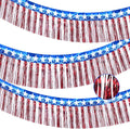 3Pack 30ft 4th of July Decorations Banner USA Stars Foil Fringe Garland Tinsel Streamers Red White and Blue Flag for Independent Memorial Veterans Day Patriotic Party USA 250 Anniversary Decorations