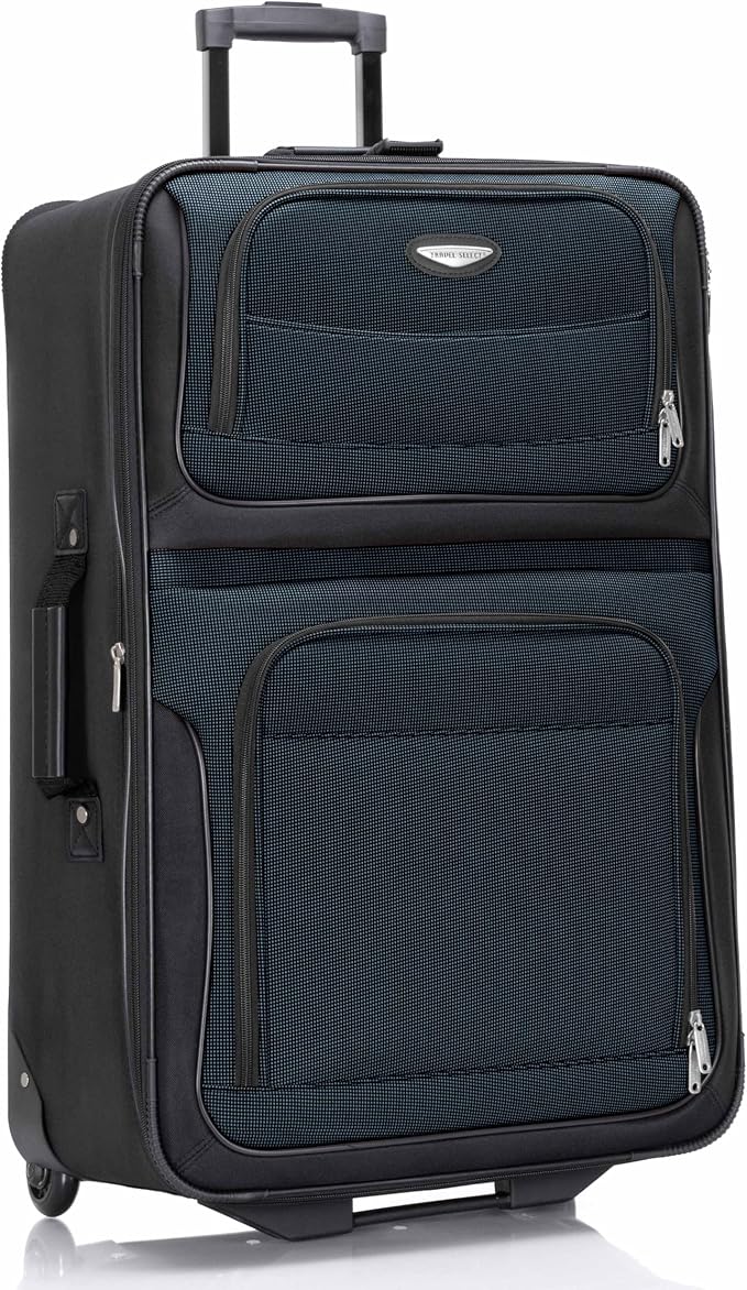 Travel Select Amsterdam Softside Expandable Luggage with Rolling Wheels, Navy, 29-Inch Large