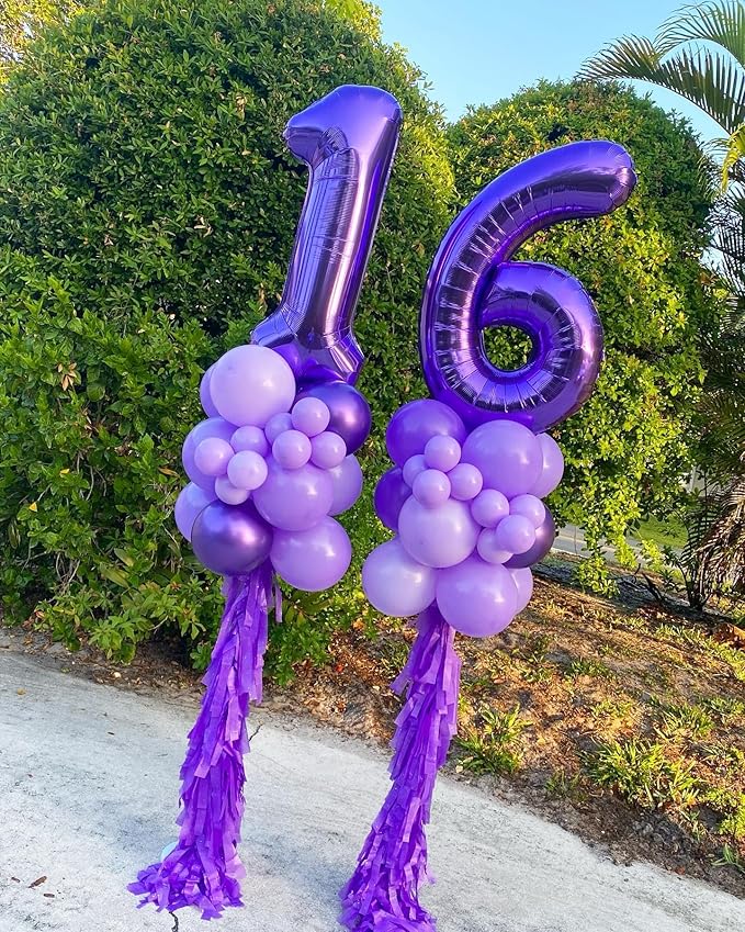 Purple Number 13 Balloon 40 Inch, 13th Birthday Party Decorations for Children, Giant 13 Foil Balloon for Party Supplies