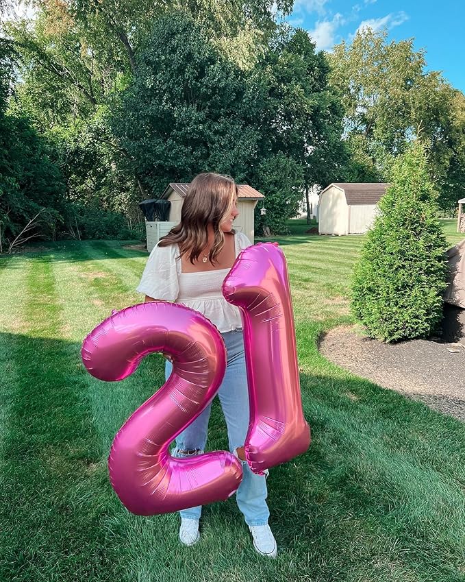Pink Number 4 Balloon 40 Inch, 4 Balloon Number, 4th Birthday Decorations, Pink Party Supplies for Boys Girls