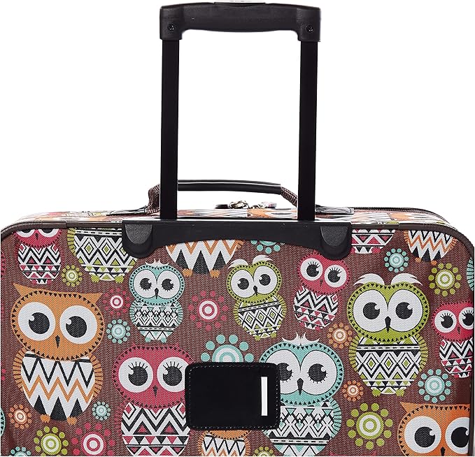 Rockland Jungle Softside Upright Luggage Set, Expandable, Owl, 4-Piece (14/29/24/28)